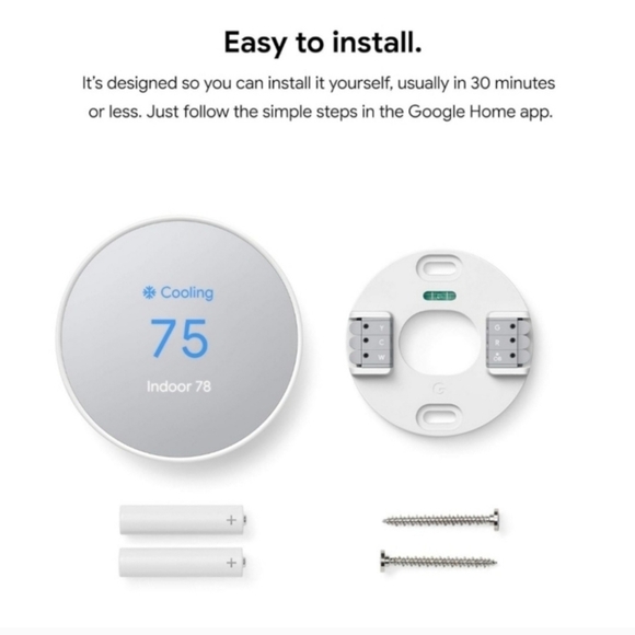 NIB Google Nest Thermostat, Trim Kit & Power Connector - Picture 2 of 14